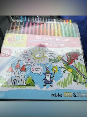Twist up Crayons- 36 Multicolor including silver and gold